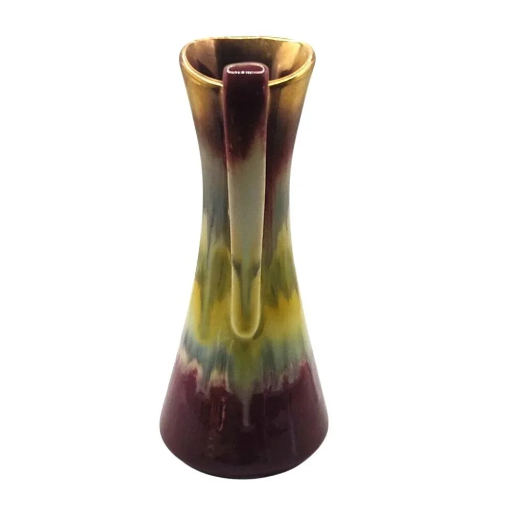 Scheurich West German Mid Century Modern Drip Glaze Ceramic Pitcher Vase - Picture 3 of 11